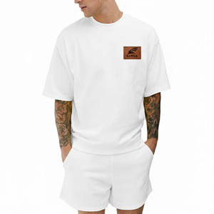 High Quality Two-Piece <b>Twin</b> <b>Set</b> for Men Custom Color Soft Breathable T-Shirt and Shorts with Print Custom Logo - Product Image 4