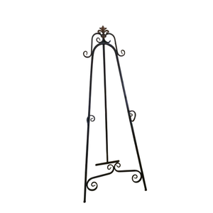 White Metal Painting <b>Easel</b> Stand with Ornate Scroll Design for Art Display Floor <b>Easel</b> Handmade On Sale - Product Image 4