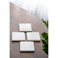 Ensemble de sous-verres carrés en marbre, luxueux, modernes et écologiques, avec options personnalisables pour usage domestique et commercial