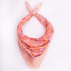 Pink Floral Printed Cotton Designer Bandana <b>Square</b> <b>Scarf</b> Casual Summer Multifunctional Headwear For Unisex - Product Image 2