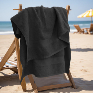 Draps de bain de luxe 100% coton égyptien de qualité supérieure pour hôtel, grand format 90x150 cm, 550 GSM |   Écologique et Biologique Zéro Torsion |   Couleur unie - Product Image 3