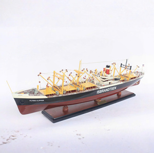 SS AMERICAN SCOUT C2, Modelo de Madera Artesanal de la Línea American States Lines C2, Pulido y Pintado, Artículo Coleccionable - Product Image 1