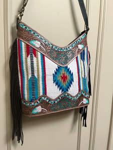 Recién llegado, bolso de mano con flecos Jacquard, Color turquesa, Sling, bolsos de tela bohemios, bolsos elegantes de gran venta para mujer - Product Image 6