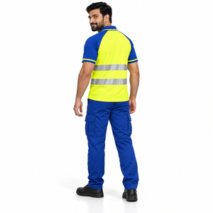 Polo de travail haute visibilité respirant et antibactérien en polyester certifié CE pour techniciens utilitaires, ingénieurs sur le terrain et vêtements de travail extérieurs - Product Image 2