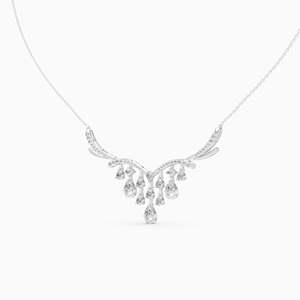 Collier en or classique 18 carats avec diamant naturel de laboratoire taille émeraude, design créatif, sertissage pavé, pour femme, cadeau unique pour fiançailles - Product Image 5