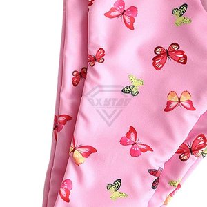 Conjunto de Bikini con Estampado de Mariposas Rosas para Mujer, Traje de Baño Elástico de Dos Piezas, Top Halter con Lazos Laterales y Detalle de Cordón - Product Image 6