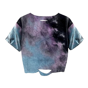 เสื้อครอปผู้หญิงไซส์ใหญ่ ผ้าเจอร์ซีย์วินเทจตาข่าย พิมพ์ลายแบบซับลิเมชั่น ขายส่งหลากสีสัน ระบายอากาศได้ดี เหมาะสำหรับร้านแฟชั่นฤดูร้อน - Product Image 4