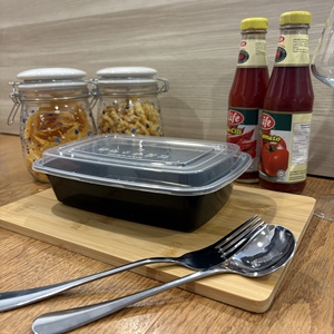 Barquette à compartiment unique de 32 oz en PP de qualité alimentaire, écologique, compatible micro-ondes, avec couvercle compostable, sans BPA, rectangulaire, norme américaine, à emporter - Product Image 4