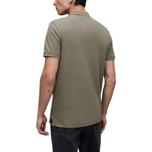 <b>Men's</b> <b>Khaki</b> Short Sleeve Cotton Oxford Polo <b>Shirt</b> Regular Fit Solid Color Casual Button Design Woven Fabric - Product Image 6