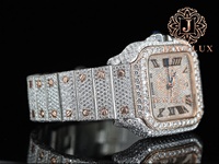 Montre de luxe personnalisée en moissanite sertie de diamants, style hip-hop, avec bracelet en acier inoxydable, pour rappeurs et mode urbaine