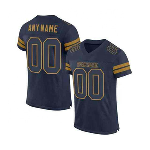 Camisetas de Fútbol Americano Personalizadas 2026 con Impresión por Transferencia de Calor, Transpirables, de Manga Corta, Diseño Cosido, Cuello en V Frontal para Adultos - Product Image 2