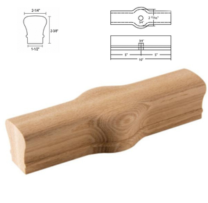 Solid Wood Handrail End Cap Handrail Fitting Wall-Mounted Stair Railings Traditional Design - Product Image 1