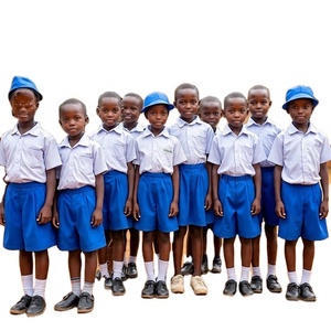 Uniforme scolaire de haute qualité pour l'école primaire, chemise blanche unisexe à manches courtes, ensemble pour enfants, tailles personnalisées, polyester/coton, 5-7 jours - Product Image 5