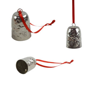 Campana Navideña Decorativa de Metal con Acabado Plateado, Diseño Decorativo para Interiores, Colorida - Product Image 3