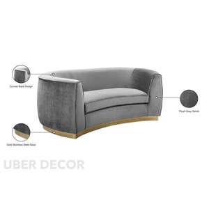 Osaka 70.5 ''2 places Glam Modern Curved Loveseat Options de tissu personnalisables pour le salon ou le salon - Product Image 1