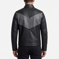 Veste en cuir véritable pour homme, style motard, avec fermeture éclair intégrale, col montant, poches sécurisées, poignets ajustables