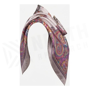 NORTH APPROACH Women's Square <b>Silk</b> Scarf Floral Print Elegant Multi-Functional Fashion Accessory All Seasons - Product Image 3