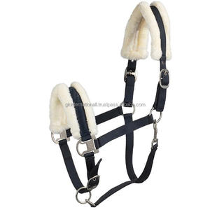 Caballo de nailon 100% con forro polar y cuello Halter, relleno de piel sintética, muchos colores con hardware de latón - Product Image 3