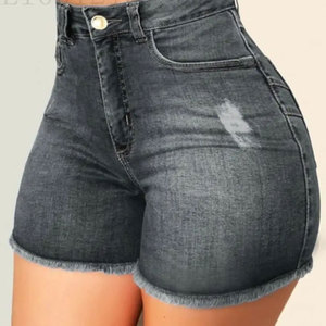Women <b>High</b> <b>Waist</b> Distressed Denim <b>Shorts</b> Women Skinny Fit Button Closure Summer Casual Acid Washed <b>Jean</b> <b>Shorts</b> - Product Image 1