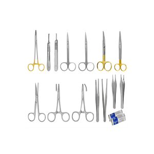 ZUOL INSTRUMENTS Kit de chirurgie générale vétérinaire 17 pièces en acier inoxydable, outils manuels réutilisables, certifié CE Classe I pour petits animaux - Product Image 1