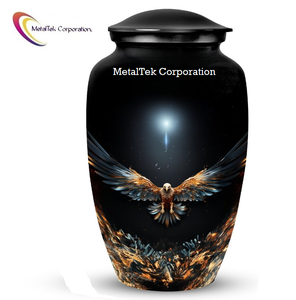 Urnes funéraires en métal style Aigle Volant Étoile Argentée pour cendres, pour hommes et femmes adultes, décoratives, fournitures funéraires, pots commémoratifs pour cendres - Product Image 6