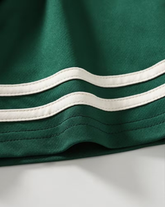 Men's Summer Knitted Breathable Striped Contrast Color Polo Shirt Set Short Sleeve Casual Sportswear Custom Logo Uniform Outfit - Product Image 5