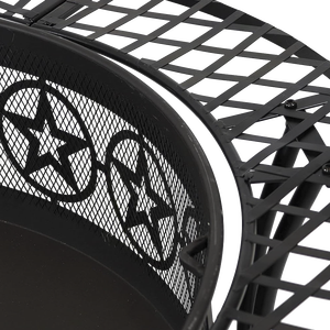 Outdoor Round Steel <b>Fire</b> <b>Pit</b> with BBQ Grill Grate and Spark Screen 2 in 1 Wood Burning Fireplace for Cooking <b>Camping</b> FP003 - Product Image 2