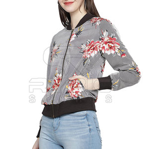 Latest Design Versatile Wardrobe Women Printing Varsity <b>Jackets</b> Comfortable Piece For Lifestyle Clothing Collections In Stocks - Product Image 4