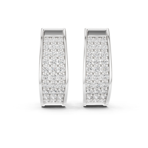 Pendientes de Aro Redondos de Plata de Ley 925 con Circonitas Multicapa, Estilo Bali, Lujosos para Mujer - Product Image 1
