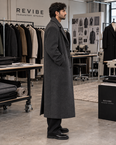 Abrigo Largo de Lana Oversize para Hombre, Color Grafito Carbón, Cierre de un Solo Botón, Abrigo de Invierno, Venta al por Mayor Personalizada, Prendas de Abrigo Premium a Medida 202 - Product Image 5