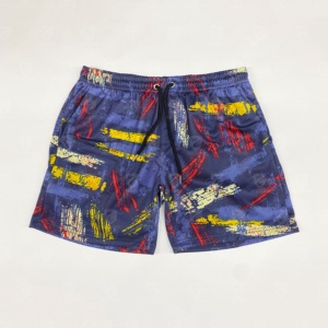 Pantalones Cortos Deportivos Estampados para Hombre, Impresión Digital, Transpirables, de Secado Rápido, Nailon/Algodón, Cintura Elástica Media, Casuales, Tipo Bermuda, con Bolsillos - Product Image 3