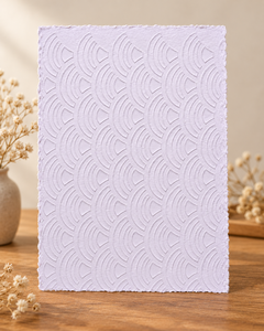 Hojas de Papel Hechas a Mano con Patrón de Abanico Blanco Premium, con Bordes Decorativos, para Invitaciones de Boda y Manualidades - Product Image 5