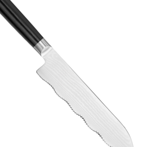 7 Inch Serrated Utility <b>Knife</b> Stainless Steel Sharp Blade Black Handle Multipurpose Kitchen <b>Knife</b> for Bread Meat Fruit <b>Slicing</b> - Product Image 5