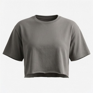 เสื้อยืดครอปแขนสั้นคอกลมผ้าฝ้าย 100% สำหรับผู้หญิง รักษ์โลก ดีไซน์เรียบหรู พรีเมียม เหมาะสำหรับออกกำลังกาย - Product Image 1