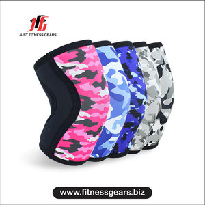 Genouillère en néoprène 7 mm avec surpiqûres rouges solides, genouillère de compression pour homme - Product Image 1