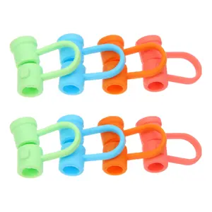 Silicone Straw Tips Covers Cute Reusable Drinking Straw Tips With Dust Cover Straw Plug