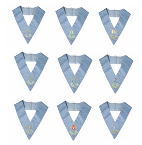 Ensemble de 9 colliers d'officier de loge brodés, insignes maçonniques, collier d'officier du Rite Français de la Franc-Maçonnerie avec perles, style mode - Product Image 5