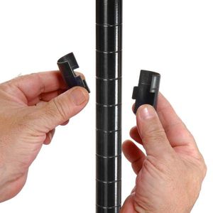 Scaffalatura in Acciaio a 5 Ripiani Certificata NSF con Ruote, Scaffali Impilabili Neri - Product Image 4