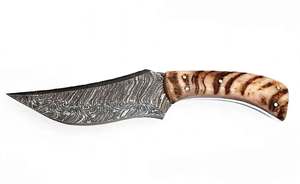 Handcrafted Patterned Steel Curved Utility <b>Craft</b> <b>Tool</b> Textured Stag Horn Handle Executive Display Piece - Product Image 2