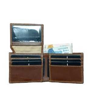 Genuine <b>Leather</b> Men Bifold Wallet Vintage Slim Card Holder Cash <b>Purse</b> With Coin Pocket ID Window Multi Slots <b>Small</b> Male Clutches - Product Image 4