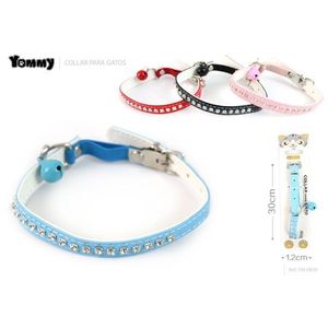 Collar para Gatos Yommy de 30cm Azul con Pedrería - Product Image 1