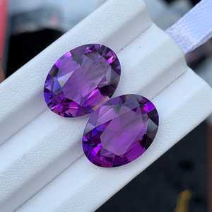Ametista natural de Madagascar, corte ovalado, lupa, gemas sueltas facetadas en tonos púrpura y rosa para la fabricación de joyas. - Product Image 3
