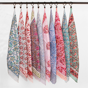 Pañuelo Cuadrado Ligero de Algodón Orgánico Multicolor, Estampado Boho, Ecológico, Hecho a Mano, para Cabello y Cuello, Unisex - Product Image 5