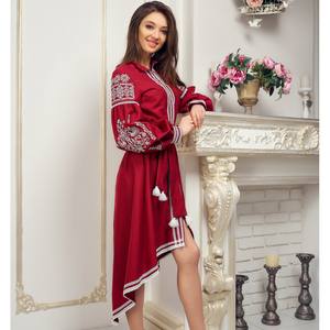 Robe en lin brodée à la main de style ukrainien rouge 2026, broderie traditionnelle, meilleure qualité, robe naturelle lavable pour femme - Product Image 2