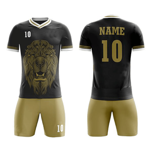 Ensemble d'uniformes de football personnalisés pour hommes, blanc, jaune et noir, avec maillot à manches courtes et short assorti, imprimé graphique - Product Image 2
