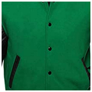 Chaquetas Varsity Verdes de Lujo Personalizadas de Primera Calidad 2025, Chaqueta Varsity para Hombre con Mangas de Cuero y Letras Bordadas - Product Image 4