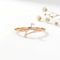 Bague Astrologique Léo de Luxe, Diamant DEF VVS, Bijou en Or, Signe du Feu Juillet-Août, Cadeau de Manifestation de Puissance pour les Pionnières de la Mode
