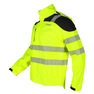 Custom Class 2 <b>High</b> <b>Visibility</b> Green Cotton <b>Softshell</b> Waterproof Reflective Safety <b>Jacket</b> - Product Image 4