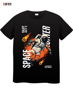 Camiseta Formal Negra de Punto Sólido Personalizada con Impresión DTF para Hombre y Mujer con Logotipo Personalizado, Servicio OEM - Product Image 4