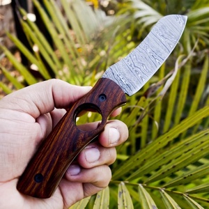 Ensemble combiné de couteaux de poche pliants haut de gamme faits à la main, coupe-cigares, aiguiseur, étui en cuir, vente en gros, acier Damas, USA UE - Product Image 3